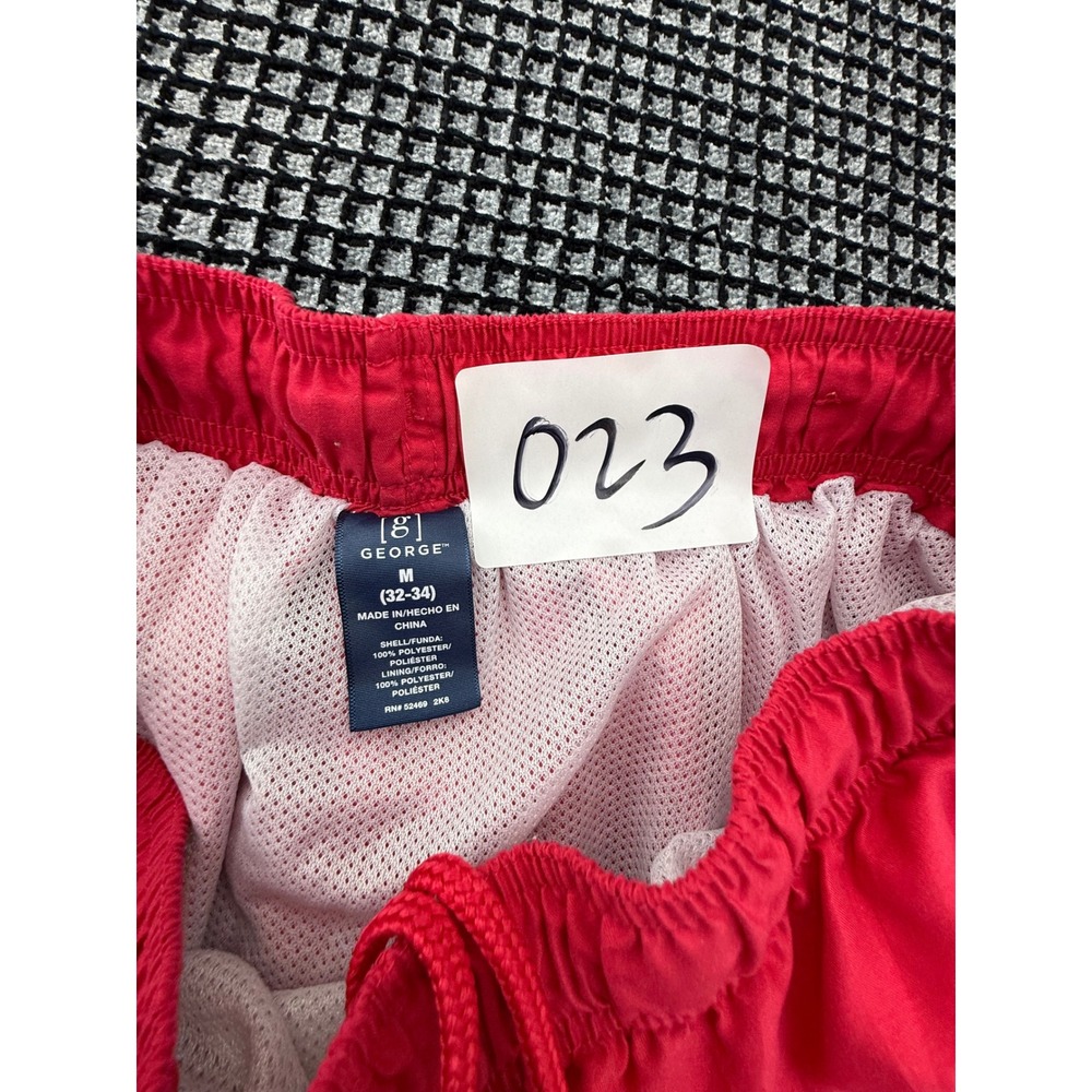 George Swim Trunks Mens Medium Raspberry Red Excellent Mesh Lined - Picture 2 of 7